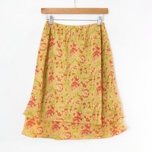 Norton McNaughton | Vintage 90’s/00’s Floral Knee Length Y2K Skirt | Size S